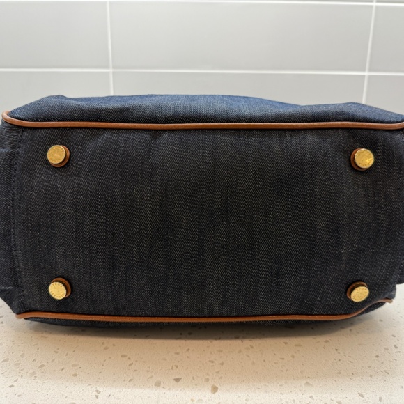 Michael Kors Denim and Leather Drawstring Bag - Picture 2 of 6